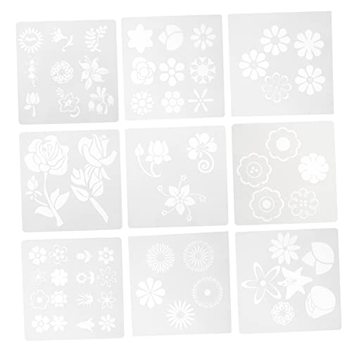 Housoutil 2 Sätze Teiliges Diy Malvorlagen Mit Blumen Schablonen Wiederverwendbare Bastelschablonen Für Sicher Und Langlebig Für Kreative Kunstprojekte Und Dekoration 9 Stück * 2 von Housoutil