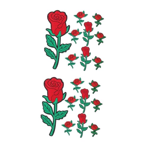 Housoutil 2 Sätze Teiliges Rosen Patches Für Diy Bekleidung Langlebige Applikationen Zum Aufnähen Für Taschen Hüte Und Kleidung Sicher Und Hautfreundlich 9 Stück * 2 von Housoutil