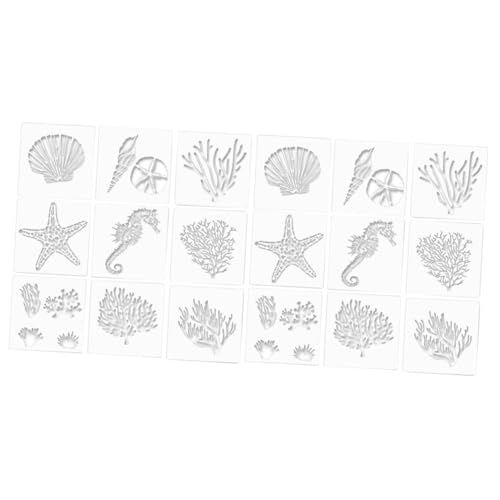 Housoutil 2 Sätze Teiliges Set Transparente Hawaiian Ocean Series Malvorlagen Wiederverwendbare Schablonen für Kreative Diy Wandmalerei und Bastelprojekte von Housoutil
