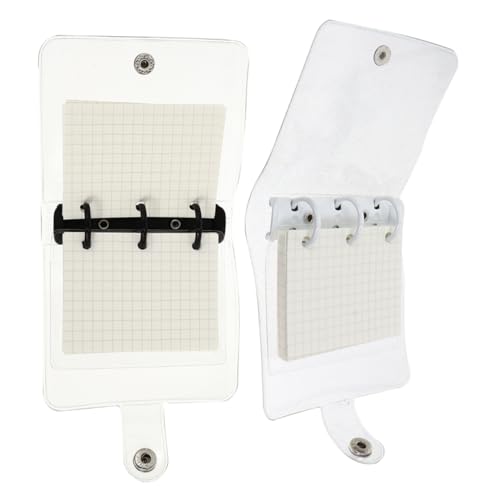 Housoutil 2 Sätze Tragbares Mini Notizbuch PVC Ordner mit Quadratischem Innenpapier für Notizen Planung und Kreative Projekte für Schule Büro und von Housoutil