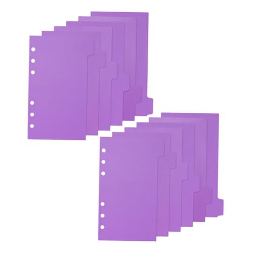 Housoutil 2 Sätze Trennpapier Index-Tab-Teiler Office-Tab-Teiler Planerordner Tagebuch mit Registerkarten Notizbuch Registerteiler für 6 Ringbücher Schulmaterial süße Ordnerteiler pp Violett von Housoutil