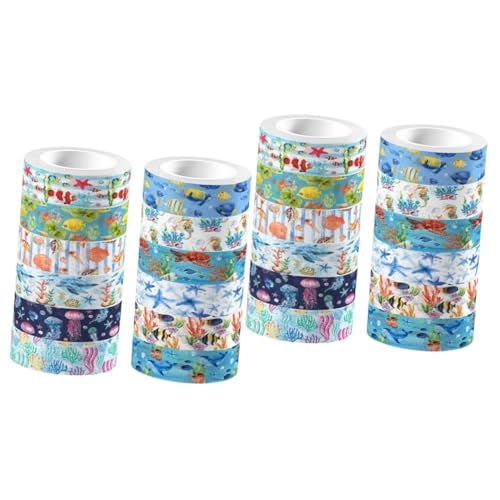 Housoutil 2 Sätze Unterwasserbiotape Sammelalbum Scrapbooking Für Band Bausätze Handwerk Tagebuch Journaling Erwachsene Thematisiert Lieferungen Blau Pastell Aufkleber 12 Rollen * 2 von Housoutil