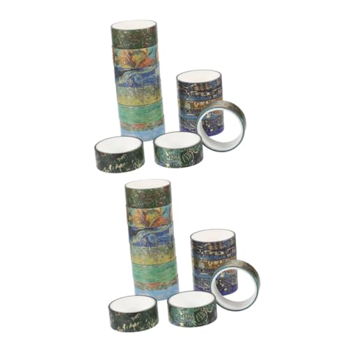 Housoutil 2 Sätze Vintage Washi Klebebänder Für Diy Scrapbooking Und Planer Multifunktionale Dekorationsbänder Für Handbücher Tagebücher Und Alben 12 Rollen * 2 von Housoutil