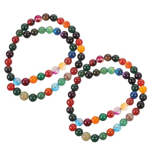 Housoutil 2 Saiten Strings Naturstein Perlen für Diy Schmuck Runde Spacer Beads für Armbänder Handarbeiten von Housoutil