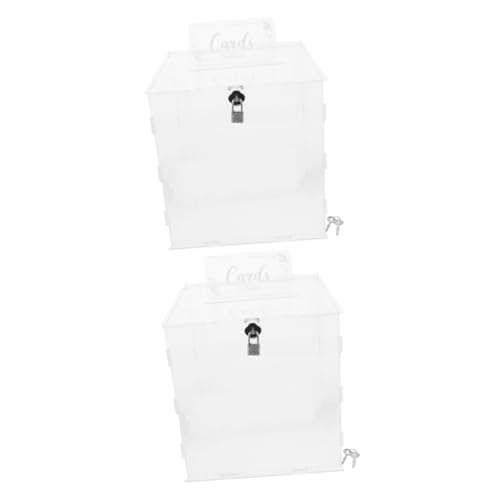 Housoutil 2 Stück Acryl Wedding Card Box mit Schloss Transparente Quadratische Geschenkbox Dekorative Karten und Geldaufbewahrung für Hochzeit Party Empfang und Erinnerungen Housoutil 2 Stück Acryl Wedding Card Box mit Schloss Transparente Quadratische Geschenkbox Dekorative Karten und Geldaufbewahrung für Hochzeit Party Empfang und Erinnerungen von Housoutil