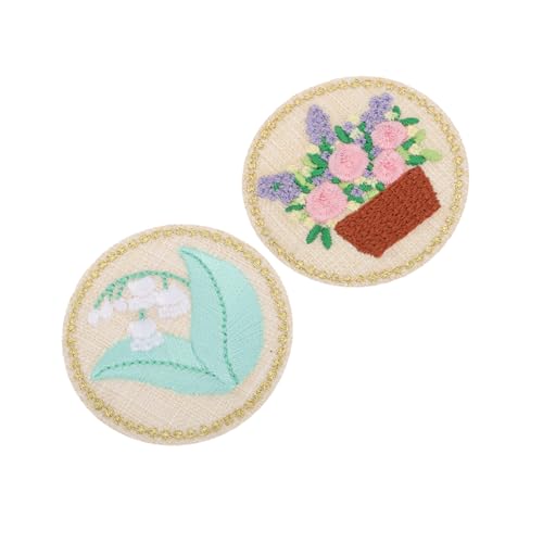 Housoutil 2 Stück Aufbügler Pflanzenblüten Patches Bestickte Applikationen für Kleidung DIY Dekoration und Reparaturen Vielseitig für Taschen Hüte und Mehr von Housoutil