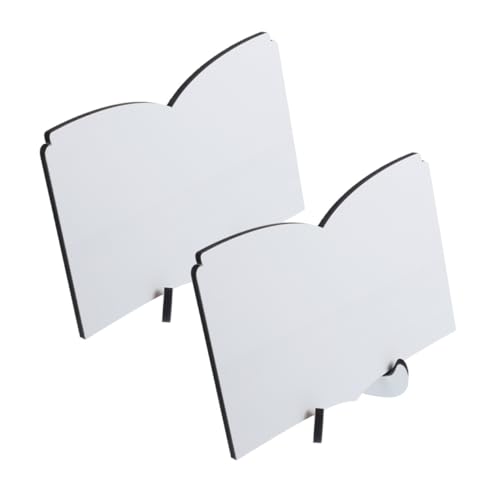 Housoutil 2 Stück Bilderrahmen bookend buchstützen holz teller schlüsselbrett holz holzdielen plank board deko leer Sublimationszubehör aus Holz Sublimations- -Rohlinge hölzern Weiß von Housoutil