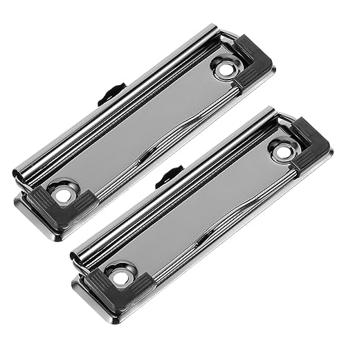 Housoutil 2 Stück Bindeklammern für Lehrer Clips Clips Zwischenablage Karabinerhaken schwere Ausführung Reißbrett-Clips Büro Klemmbrett liefert Profilclips Metall Black von Housoutil