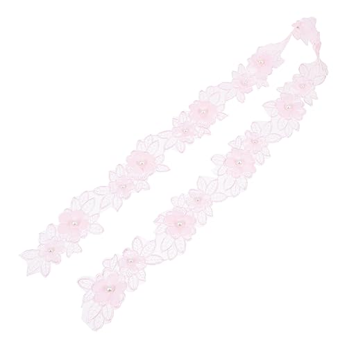Housoutil 2 Stück Blumen Stickerei Patches für Diy Kleidung Applikation Rosa für Vintage Hochzeitsdekorationen Bastelprojekte und Accessoires von Housoutil