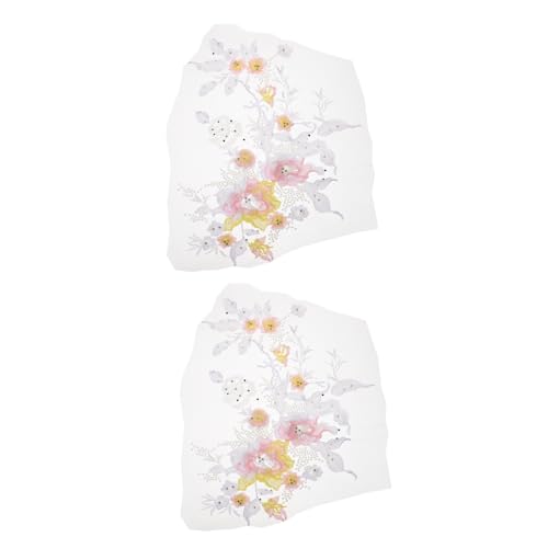 Housoutil 2 Stück Blumenspitzen Applikationen für Diy Nähzubehör Einzigartige Stickerei Patches für Kinderkleidung Handwerksprojekte und Persönliche Gestaltung von Housoutil