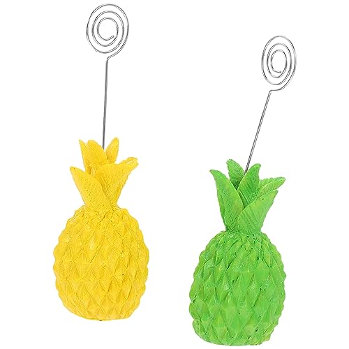 Housoutil 2 Stück Bunte Ananas Memo Clips Tischkartenhalter und Postkartenhalter aus Resin für Fotos Notizen und Menükarten für Büro und Zuhause von Housoutil
