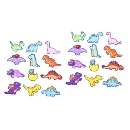 Housoutil 2 Stück Cartoon Dinosaurier -Stoffaufkleber dekorative Patches gestickte Aufnäher Stickereiflicken für Kleidung nähen gestickte Flecken für Kleidung Stickereiflecken Polyester von Housoutil