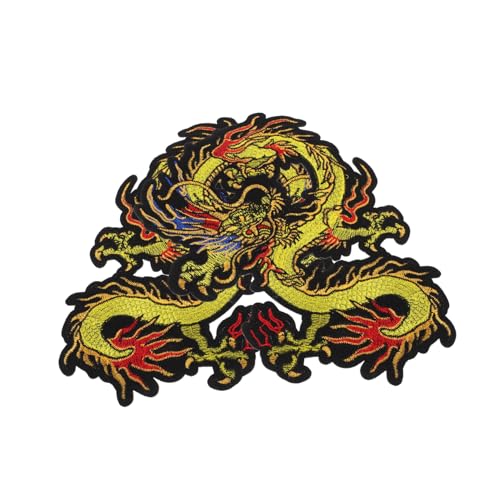 Housoutil 2 Stück Chinesische Drachen Aufnäher zum Aufnähen Dekorative Stoffpatches für Kleidung Jeans Taschen und DIY Projekte Langlebig und Praktisch für Bastelarbeiten von Housoutil