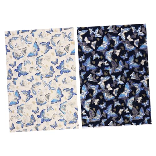 Housoutil 2 Stück Diy Baumwollstoff Blau und Weiß Handgemachte Patchworkstoffe für Nähprojekte für Quilts Kissenbezüge und Bastelarbeiten von Housoutil