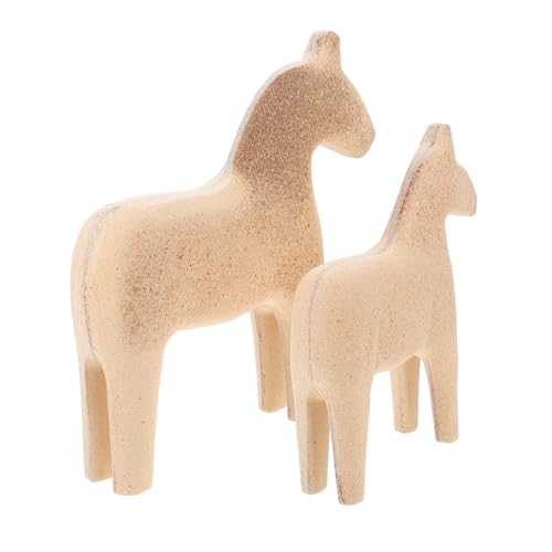 Housoutil 2 Stück Diy Holzpferd Modell Unbemalt Bastelmaterial für Kreative Malprojekte Kreativität und Gestaltung von Partys von Housoutil