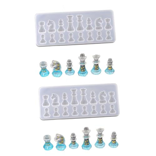 Housoutil 2 Stück Diy Schach Silikonform Gießform für Einzigartige Bastelprojekte Langlebig und Leicht zu Reinigen für Diy Handwerke und Dekoration von Housoutil