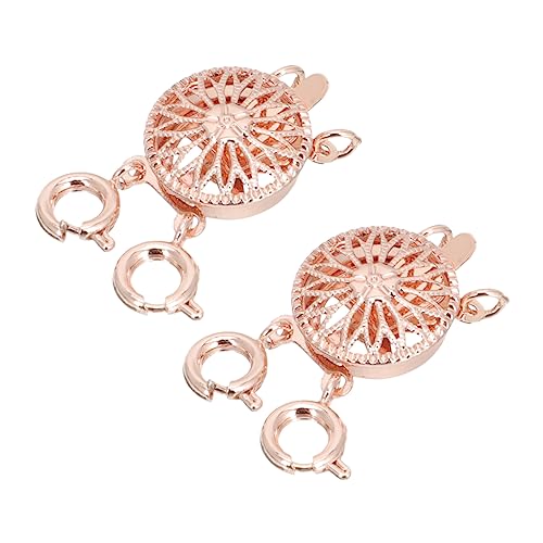 Housoutil 2 Stück Diy Schmuckverschluss Kettenverschlüsse Für Lagenlook Schicht Halskette Silber Separator Stapel Schließe Dünn Stapler Sterling Multi Geschichtet Schichtung Rose Gold Metall von Housoutil