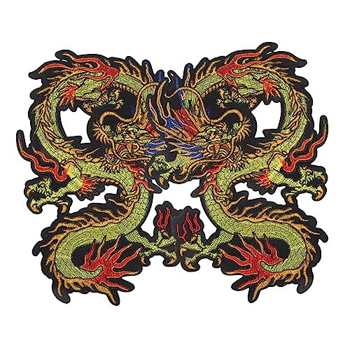 Housoutil 2 Stück Drachen Applikationen für Kleidung Stickereiflicken zum Aufnähen zur Verschönerung und Reparatur von Jacken Taschen und Kleidungsstücken von Housoutil