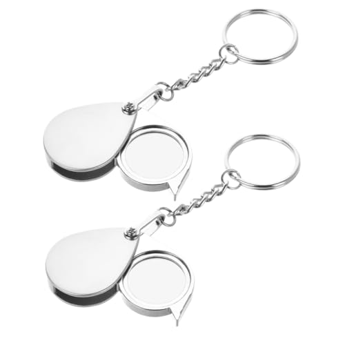 Housoutil 2 Stück Faltlupe Lupe Für Miniaturen Schmuck Brillen Vergrößerung Kleine Lupe Schmucklupe Mini Mallupe Zinklegierung Silber von Housoutil