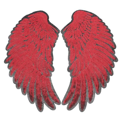 Housoutil 2 Stück Flügelflicken Feenflügel Für Erwachsene Engelsflügel Patches Aufnäher Für Jacken Märchenkostüm Kleidungsstück Patches Weihnachtsengel Dekorationen Stickgarn Viskose von Housoutil