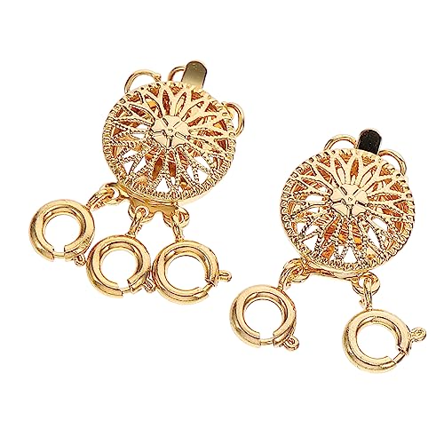 Housoutil 2 Stück Halskettentrenner schmuckherstellung schmuck machen Armband Schichtverschluss mehrschichtiger Halskettenverschluss Dual Halskette Verbindungsschnalle schmuck stecker Kupfer von Housoutil