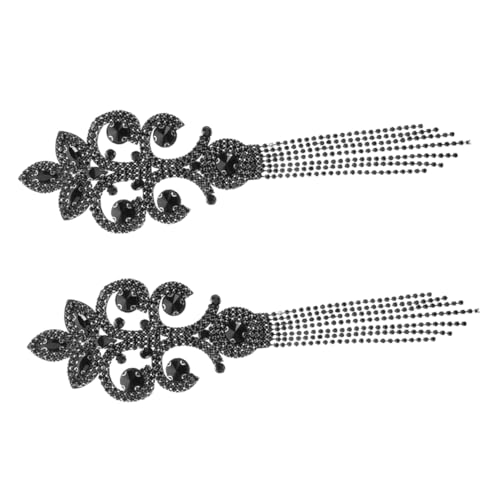 Housoutil 2 Stück Handgefertigte Schwarze Tassel Epaulettes mit Funkelnden Strasssteinen Vintage Schulterverzierung mit Quasten und Fransenbesatz Leichtes Design für Blazer Jacken Kostüm Housoutil 2 Stück Handgefertigte Schwarze Tassel Epaulettes mit Funkelnden Strasssteinen Vintage Schulterverzierung mit Quasten und Fransenbesatz Leichtes Design für Blazer Jacken Kostüm von Housoutil