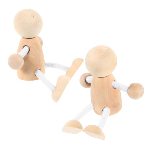 Housoutil 2 Stück Hölzerner Mann Holziges Figuren Für Puppe Kinderspielzeug Roboter Lernspielzeug Für Holzspielzeug Holzfiguren Selber Machen von Housoutil