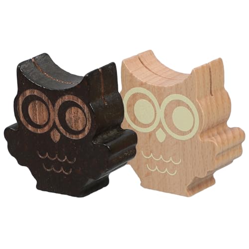 Housoutil 2 Stück Holz Tischkartenhalter Eule Mini Kleine Holzstege für Fotos Menükarten Nachrichten Vielseitig Leicht Tragbar für Hochzeit Geburtstag Restaurant Dekoration von Housoutil