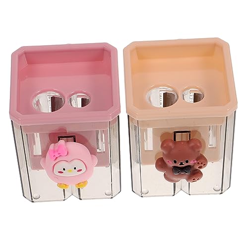 Housoutil 2 Stück Kawaii Bleistiftspitzer Handbetriebene Doppelte Anspitzer mit Tierdesign Bär Pinguin für Schnell und Einfach zu Bedienen für Schule und Büro Housoutil 2 Stück Kawaii Bleistiftspitzer Handbetriebene Doppelte Anspitzer mit Tierdesign Bär Pinguin für Schnell und Einfach zu Bedienen für Schule und Büro von Housoutil