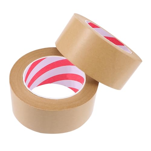 Housoutil 2 Stück Kraftpapier Klebeband Hochviskoses Verpackungstape für DIY Kartonversand Bastelprojekte Wasser und Ölbeständig Vielseitig Einsetzbar von Housoutil