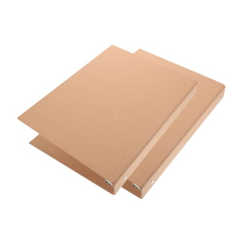 Housoutil 2 Stück Loseblatt-Bucheinband Punkt Etikett Bindemittel Scheune wiederverschließbar für büroartikel Bürozubehör Ringbuch Notizbucheinband Hard-Hand-Kontoabdeckung Kraftpapier Brown von Housoutil