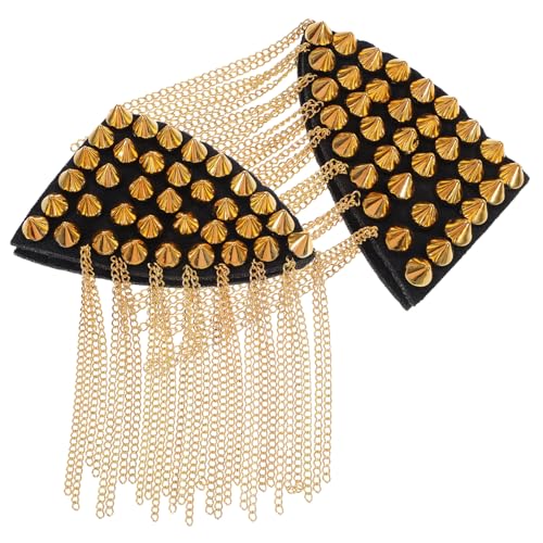 Housoutil 2 Stück Nieten Schulterklappen Kleidung Liefert Schulterklappen Mit Quasten Selber Machen Schulterklappen Selber Machen Schulter-arm-dekoration Schulterschmuck Golden Legierung von Housoutil