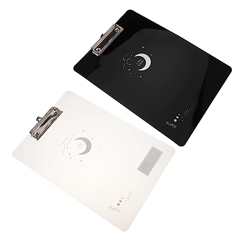 Housoutil 2 Stück Ordnerpad Datei Weiß Veranstalter Klemmbretter klein Clips Profil-Zwischenablage A4-Klemmbrett Schreibtafeln Dokumentenordner Clip a4 ordner halter pp Zufällige Farbe von Housoutil