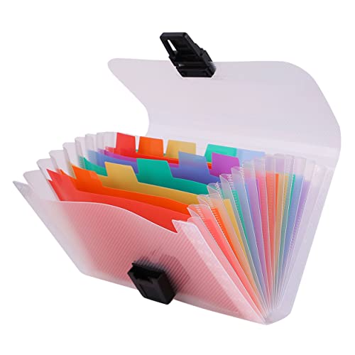 Housoutil 2 Stück Orgel-Akten paket Datei Ordner Pastell über groß tragbar büromappe Dokumentenmappe für Büro Dokumentenmappe für Zuhause Eine Multifunktionsmappe Schüler Zubehör Colorful von Housoutil