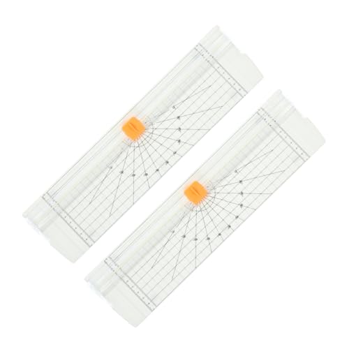 Housoutil 2 Stück Papierschneider mit Faltbarem Lineal Präziser Fotoschneider für Scrapbooking Saubere Schnittkanten Platzsparend und Sicher für Büro und Bastelprojekte Weiß von Housoutil