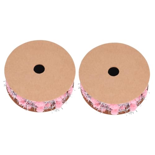 Housoutil 2 Stück Pompom Dekoband mit Glitzer Drahtkantenband für Weihnachtsbaum und Partydekoration Weiches Bastelband für Diy Geschenkverpackungen und Festliche Kunsthandwerke Tiefrosa von Housoutil