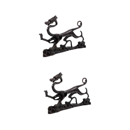 Housoutil 2 Stück Qinglong Ornament Stifthalter Groß Stiftstand Inhaber Bürsten Kalligraphie Praktisches Brush-pen-rack Form Kalligrafie-schreibpinselhalter Für Mit Tinte Kupfer von Housoutil