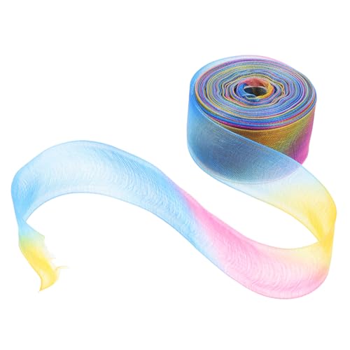 Housoutil 2 Stück Regenbogen Farbverlaufsband Geschenkband Kranzherstellungsband Hochzeitseinladungsband Blumenstraußband Hochzeitsdekobänder Floristenband Sportband Aus Polyester von Housoutil