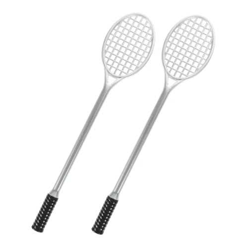 Housoutil 2 Stück Schlägerstift Student Form Tinte ästhetisch Stifte kugelschreiber Schreibstift Tennisstift Partyartikel-Gelstift Tennisschläger Dekoration süße Bürovorräte Plastik Silber von Housoutil