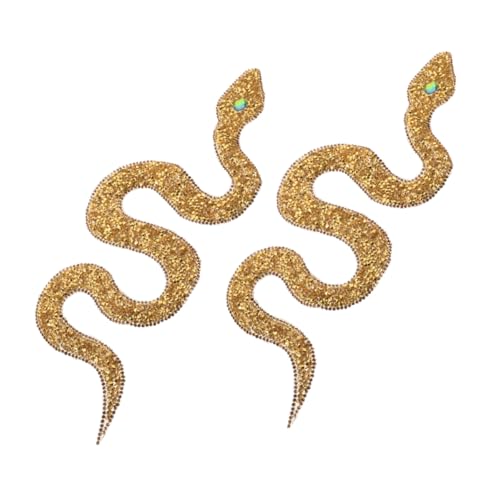 Housoutil 2 Stück Schlangenförmiger Strass Stoffflicken Farbiges Muster Medusa Paillettenkleid Schlangenförmiger Strassbesatz Schlangenflicken Bestickter Stoff Damen von Housoutil