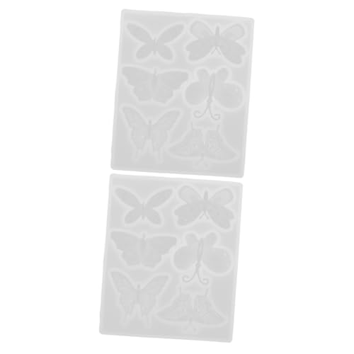 Housoutil 2 Stück Schmuck Silikonform für Anhänger und Ohrringe Flexibles Gießform für DIY Bastelarbeiten für Schlüsselanhänger und Schmuckstücke Verschiedene Designs von Housoutil