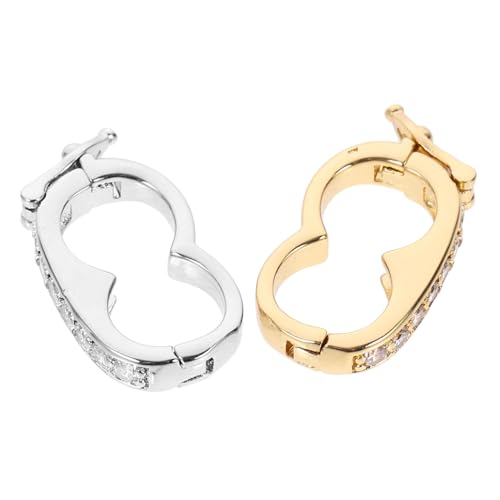 Housoutil 2 Stück Schmuck mit Perlenschnalle Perlenkettenverschluss Verstärker-Halskette Nacken armbandverschluss schmuckherstellung Halskette Schnallen Halskette Kettenverschlüsse Kupfer von Housoutil