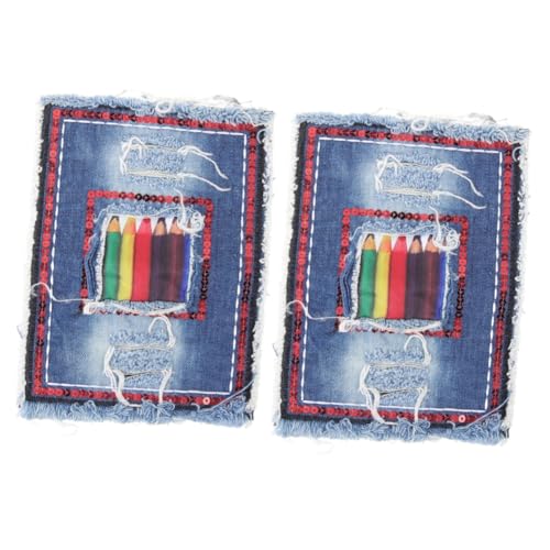 Housoutil 2 Stück Schnittbare Jeans Patches für Kleidung Selbstklebend Aufnähen Langlebige Denim Flicken für Reparatur von Löchern und Rissen für DIY Projekte und Anwendungen von Housoutil