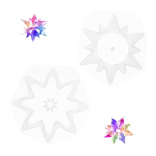 Housoutil 2 Stück Silikonform Schneeflocke für Weihnachten Diy Bastelbedarf Epoxidharz Gießform für Dekorationen und Kunstwerke Einfach zu Bedienen für Anfänger von Housoutil