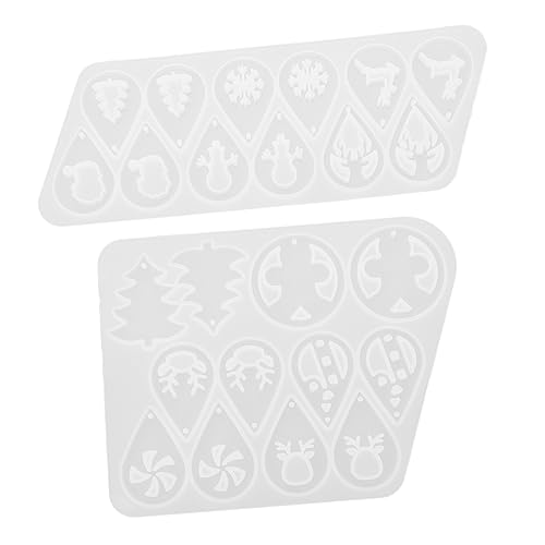 Housoutil 2 Stück Silikonform Teiliges DIY Schmuck Gießform aus Flexiblem Langlebigem Silikon für Anhänger Ohrhänger Weihnachtsbaum und Design Glatte Oberfläche Einfache Entformung Housoutil 2 Stück Silikonform Teiliges DIY Schmuck Gießform aus Flexiblem Langlebigem Silikon für Anhänger Ohrhänger Weihnachtsbaum und Design Glatte Oberfläche Einfache Entformung von Housoutil