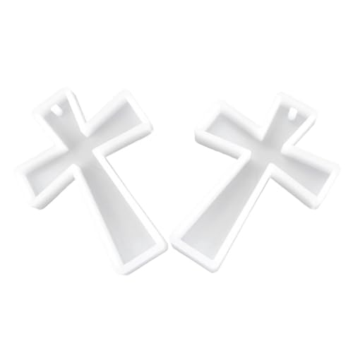 Housoutil 2 Stück Silikonform für Kreuz Schlüsselanhänger DIY Gießform für Epoxidharz für Kreative Bastelprojekte Langlebig und Leicht zu Entformen Housoutil 2 Stück Silikonform für Kreuz Schlüsselanhänger DIY Gießform für Epoxidharz für Kreative Bastelprojekte Langlebig und Leicht zu Entformen von Housoutil