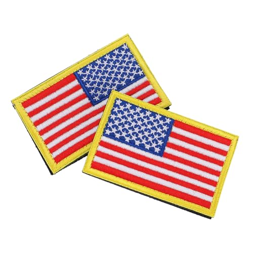 Housoutil 2 Stück Teiliges Amerikanische Flagge Aufnäher Bestickte Military Patches für Kleidung Rucksäcke DIY Dekoration und Reparatur Langlebig Modisch Geeignet für Jacken Taschen Schuhe von Housoutil