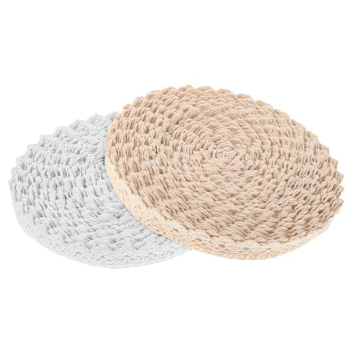 Housoutil 2 Stück Teiliges Baumwoll-spitzenband Weiß Vintage Häkelspitzenborte mit Floralem Muster Weiche Spitzenborte für Hochzeit Dekoration DIY Nähen Scrapbooking Brautschleier von Housoutil