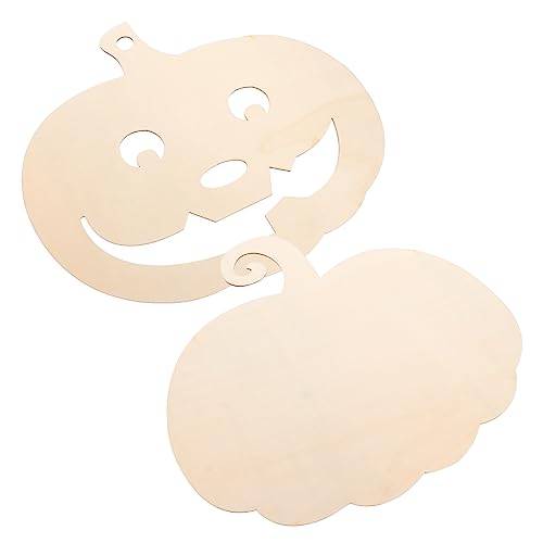 Housoutil 2 Stück Teiliges Blanke Holzscheiben Kürbisform Glatte Oberfläche Diy Holzanhänger für Halloween Dekoration Bastelbedarf für Familien Vielseitig für Tür und Fensterhänger von Housoutil