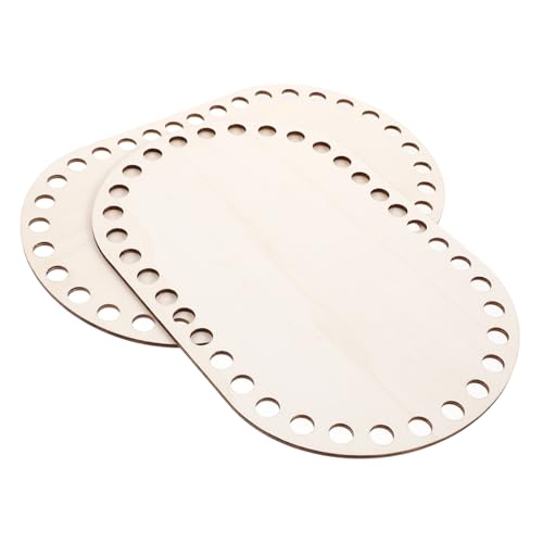 Housoutil 2 Stück Teiliges Holz Korbboden zum Häkeln Stabile Ovale Basis für DIY Flechtkörbe und Häkel Taschen Langlebiges Naturholz für Bastler und Handarbeitsprojekte von Housoutil